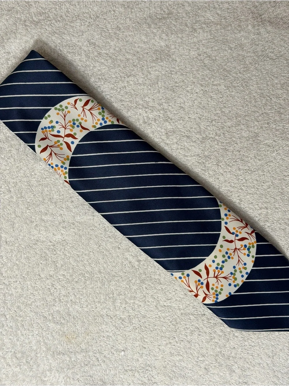 VTG de Carlo Standard Of Excellence Retro Striped Floral Inlay Academia Preppy